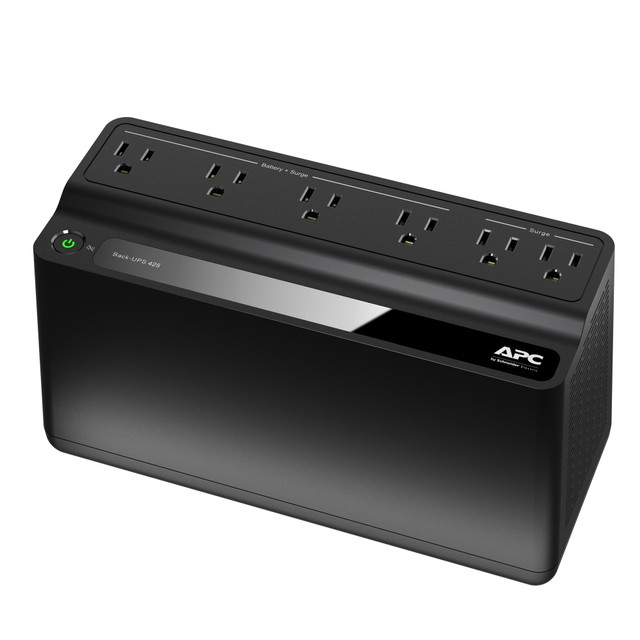 Provides instant battery power to your critical electronic devices when the power goes out, keeping you connected and available both personally and professionally.  Battery Backup protects connected electronics from power events like surges and power outages.  6 Outlet (4 battery backup and surge protection, 2 surge protection).  25VA, 255W power capacity.  Software included.  Backed by manufacturers 3 Year Warranty and $75,000 Lifetime Equipment Protection Policy.  Helps save energy - designed to limit the energy used by other products, potentially helping you reduce your carbon footprint and save money.