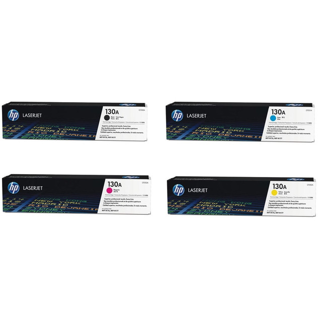 HP INC. HP130ASET-OD HP 130A 4-Color Black/Cyan/Magenta/Yellow Toner Cartridges, Pack Of 4 Cartridges, HP130ASET-OD