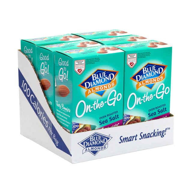 BLUE DIAMOND GROWERS 05468 Blue Diamond Oven-Roasted Sea Salt Almonds, 0.63 Oz, Pack Of 42 On-The-Go Pouches BLUE DIAMOND GROWERS 05468 Blue Diamond Oven-Roasted Sea Salt Almonds, 0.63 Oz, Pack Of 42 On-The-Go Pouches
