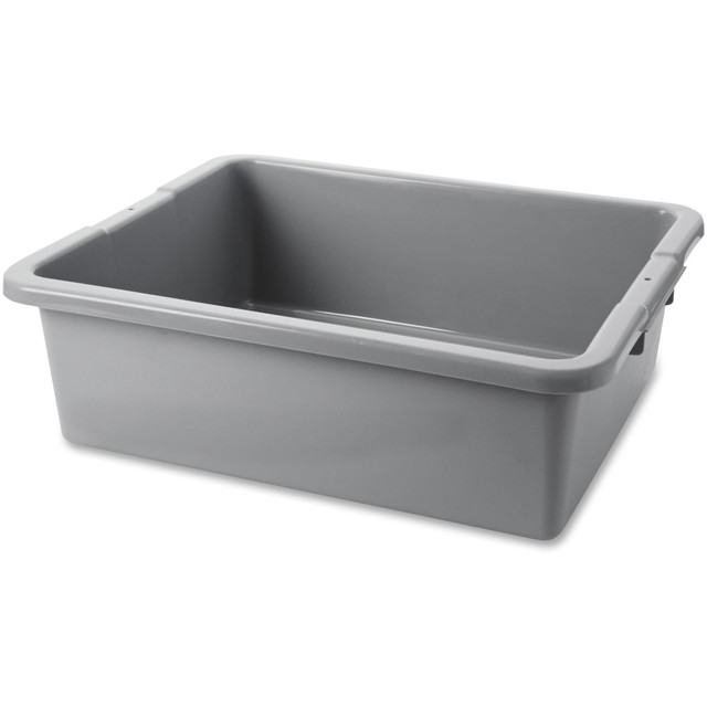 RUBBERMAID Rubbermaid Commercial 3351GRA  Undivided Bus/Utility Box - Storing - Dishwasher Safe - Gray - Plastic Body - 1 Each