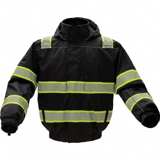 GSS Safety 8513-3XL Rain Jacket: Size 3X-Large, Black, Polyester