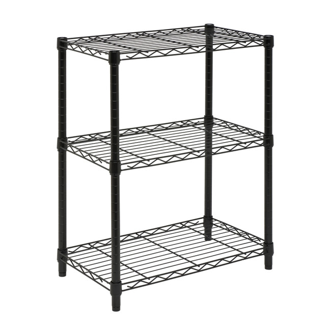 HONEY-CAN-DO INTERNATIONAL, LLC Honey Can Do SHF-01905 Honey-can-do SHF-01905 3-Tier Steel Urban Adjustable Storage Shelving Unit, Black - 2 Compartment(s) - 3 Tier(s) - 30in Height x 14in Width x 24in Depth - Black - Steel