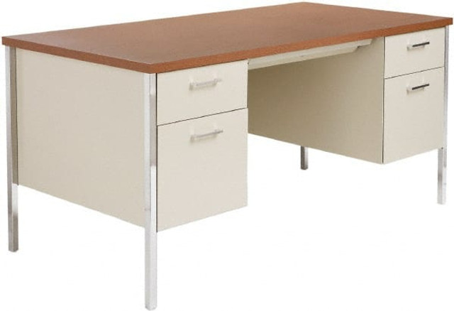 ALERA ALESD6030PC Desk: Woodgrain Laminate & Steel, Cherry