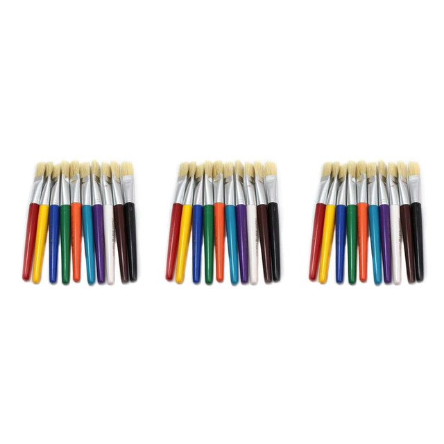 EDUCATORS RESOURCE CHL73290-3 Charles Leonard Creative Arts Stubby Flat Brushes, 7-1/2in, Assorted Colors, 10 Brushes Per Pack, Set Of 3 Packs EDUCATORS RESOURCE CHL73290-3 Charles Leonard Creative Arts Stubby Flat Brushes, 7-1/2in, Assorted Colors, 10 Brushes Per Pack, Set Of 3 Packs