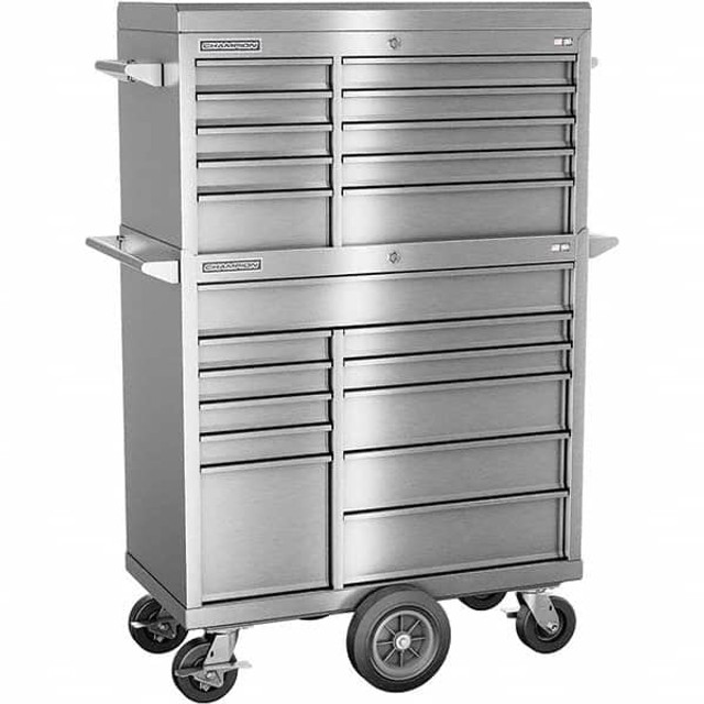 Champion Tool Storage FMPS4121MC Tool Storage Combos & Systems; Type: Top Chest/Roller Cabinet Combo with Maintenance Cart; Drawers Range: 16 Drawers or More; Number of Pieces: 3; Width Range: 36" - 47.9"; Depth Range: 18" and Deeper; Height Range: 6