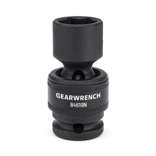 GEARWRENCH 84619N Impact Socket: 1/2" Drive, 19mm Socket, Hex Drive