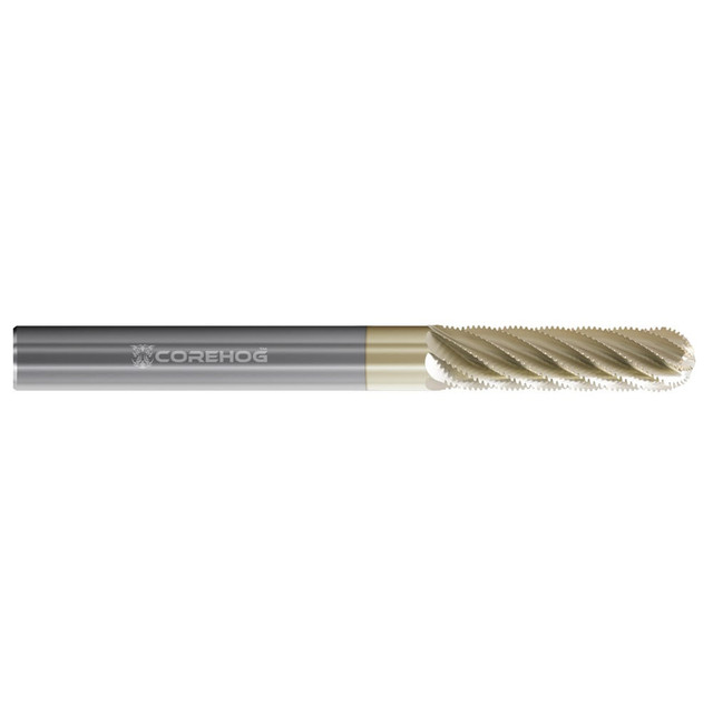 Corehog C90082 Ball End Mill: 1" Dia, 3" LOC, 10 Flute, Solid Carbide