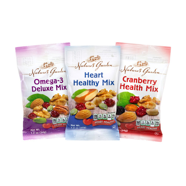 CIBO VITA INC 8060 Natures Garden Healthy Snack Mix Variety Pouches, 1.2 Oz, Pack Of 50 Pouches CIBO VITA INC 8060 Natures Garden Healthy Snack Mix Variety Pouches, 1.2 Oz, Pack Of 50 Pouches