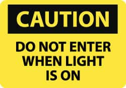 AccuformNMC Accident Prevention Sign: Rectangle, "Caution, DO NOT ENTER WHEN LIGHT IS ON" C453RB