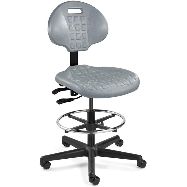 Bevco 7501GRYHFC Task Chair: Polyurethane, Adjustable Height, Gray