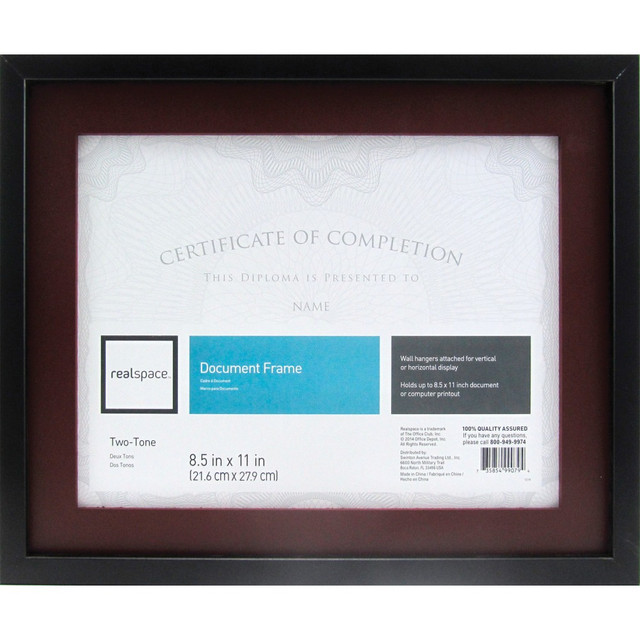 OFFICE DEPOT 215713 Realspace Photo/Document Frame, Gallery, 11in x 14in With Mat, Black/Brown