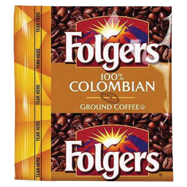 THE J.M. SMUCKER COMPANY Folgers 06451  100% Colombian Pouch Coffee, 1.75 Oz., Carton Of 42 Bags