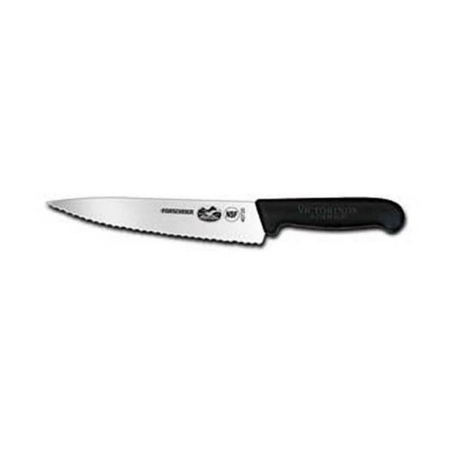 TRG - SWISS GEAR 47720 Victorinox Serrated Chef Knife, 7-1/2in, Black Handle