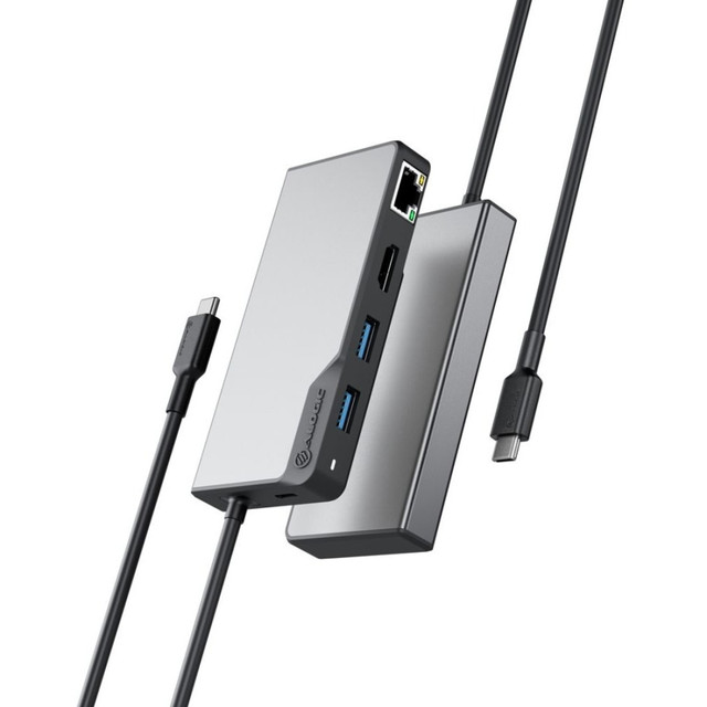 ALOGIC USA UCFUPRGEV2-SGR ALOGIC USB-C Fusion ALPHA 5-in-1 Hub - 1 x HDMI 4K@60Hz, 2 x USB-A (USB 3.0), 1 x Gigabit Ethernet, 1 x USB-C (Data & PD) - Space Grey - USB Type C - 4K - 3840 x 2160 - 3 x USB Ports - 2 x USB 3.0 - USB Type-A - USB Type-C -