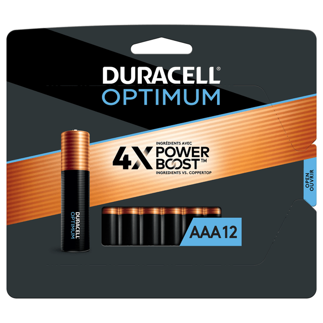 THE DURACELL COMPANY 5005580 Duracell Optimum AAA Alkaline Batteries, Pack Of 12