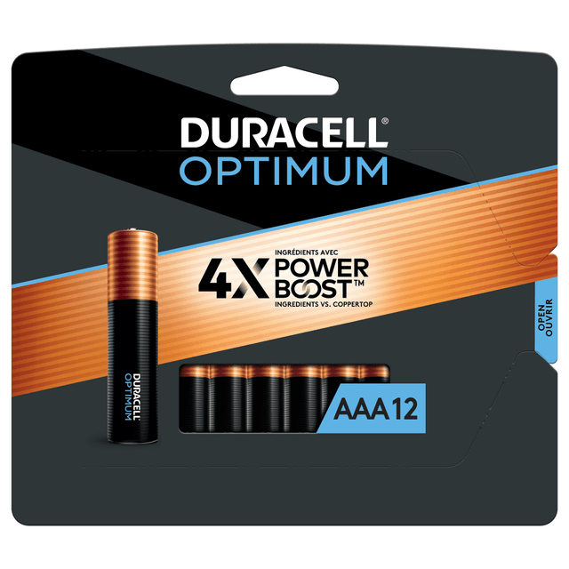 THE DURACELL COMPANY Duracell 5005580  Optimum AAA Alkaline Batteries, Pack Of 12