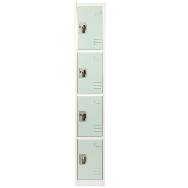 ADIR CORP. ADI629-204-MGRN Alpine AdirOffice 4-Tier Steel Locker, 72inH x 12inW x 12inD, Misty Green