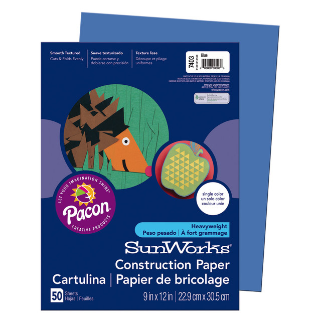PACON CORPORATION Prang 7403  Construction Paper, 9in x 12in, Blue, Pack Of 50