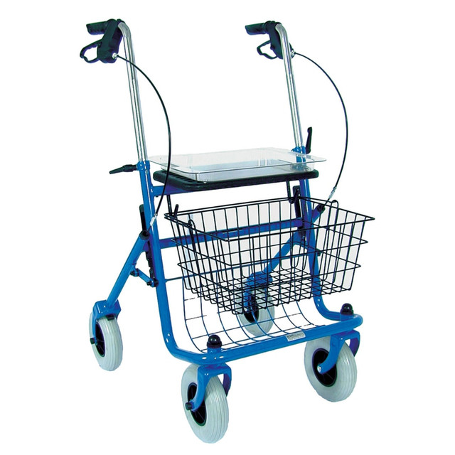 MABIS HEALTHCARE, INC. 501-1013-0100 DMI Classic Adjustable Steel Folding Rollator Walker, 38inH x 23inW x 29 1/2inD, Blue