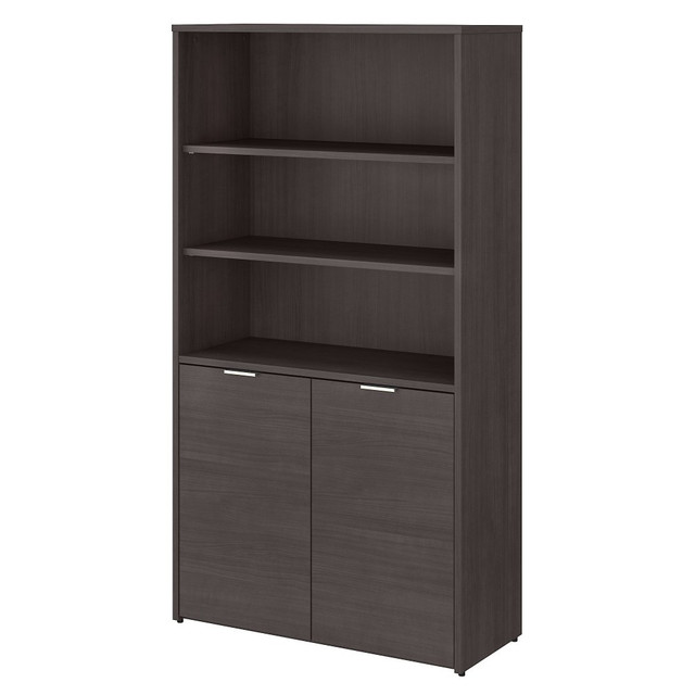 BUSH INDUSTRIES INC. JTB136SG Bush Business Furniture Jamestown 67inH 5-Shelf Bookcase With Doors, Storm Gray, Standard Delivery