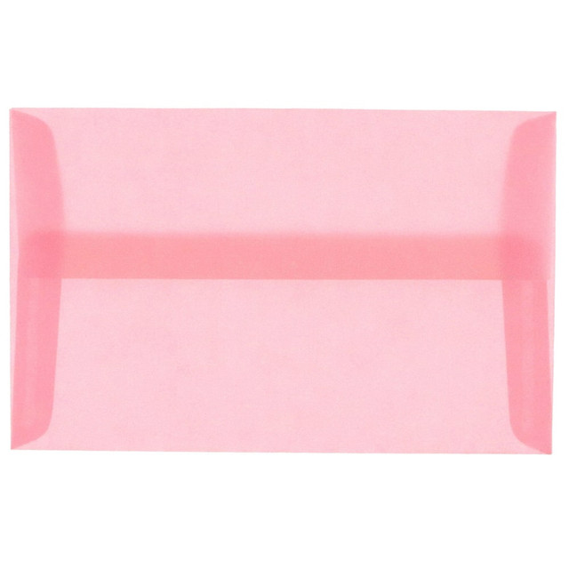 SEAGATE TECHNOLOGY LLC 1591615 JAM Paper Translucent Envelopes, #4 Bar (A1), Gummed Seal, Blush Pink, Pack Of 25