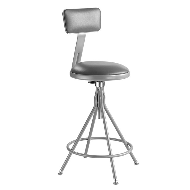 OKLAHOMA SOUND CORPORATION National Public Seating 6524HB  Premium Swivel Task Stool, Gray Seat/Gray Frame, Quantity: 1