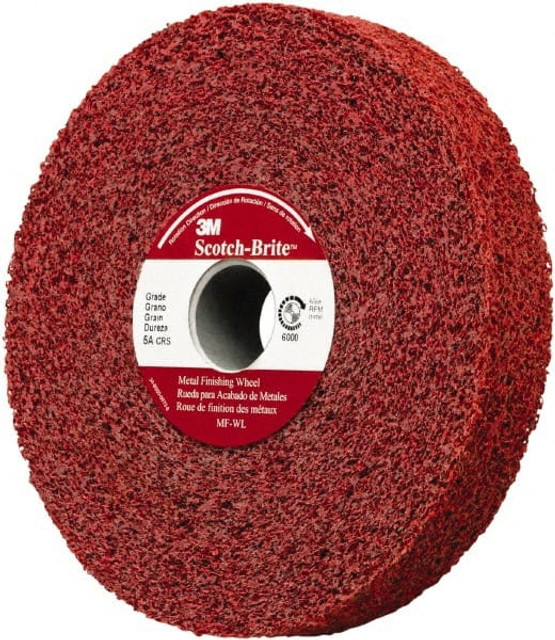 3M 7010366615 Deburring Wheel:  6" Dia,  1" Face Width,  1-1/4" Hole,  Density 5 N/A Aluminum Oxide