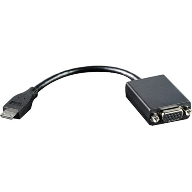 LENOVO, INC. 4X90F33442 Lenovo ThinkPad Mini-HDMI to VGA Adapter - 7.87in HDMI/VGA Video Cable for Ultrabook, Video Device, Monitor, Projector - First End: 1 x Mini HDMI Type C Digital Audio/Video - Male - Second End: 1 x 15-pin HD-15 - Female - Blac