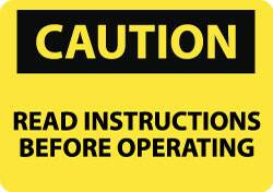 AccuformNMC Sign: Rectangle, "Caution - Read Instructions Before Operating" C595RB