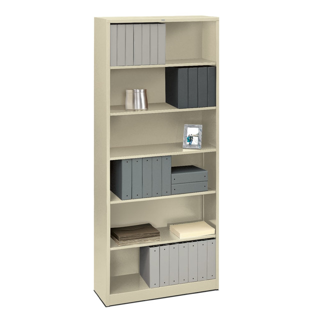 HNI CORPORATION S82ABCL HON Brigade 6 Shelf Transitional Modular Shelving Bookcase, 81-1/8inH x 34-1/2inW x 12-5/8inD, Putty