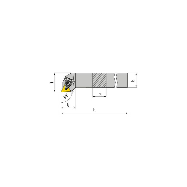 Ceratizit 70590825 Indexable Turning Toolholders; Toolholder Style: DTJNR ; Lead Angle: 93.000 ; Insert Holding Method: Wedge ; Shank Width (mm): 25.00 ; Shank Height (mm): 25.00 ; Overall Length (mm): 150.0000