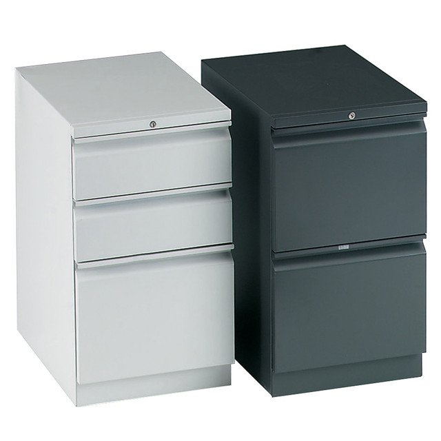 HNI CORPORATION 33723RQ HON Efficiencies 22-7/8inD Vertical 3-Drawer Mobile Pedestal File Cabinet, Light Gray HNI CORPORATION 33723RQ HON Efficiencies 22-7/8inD Vertical 3-Drawer Mobile Pedestal File Cabinet, Light Gray