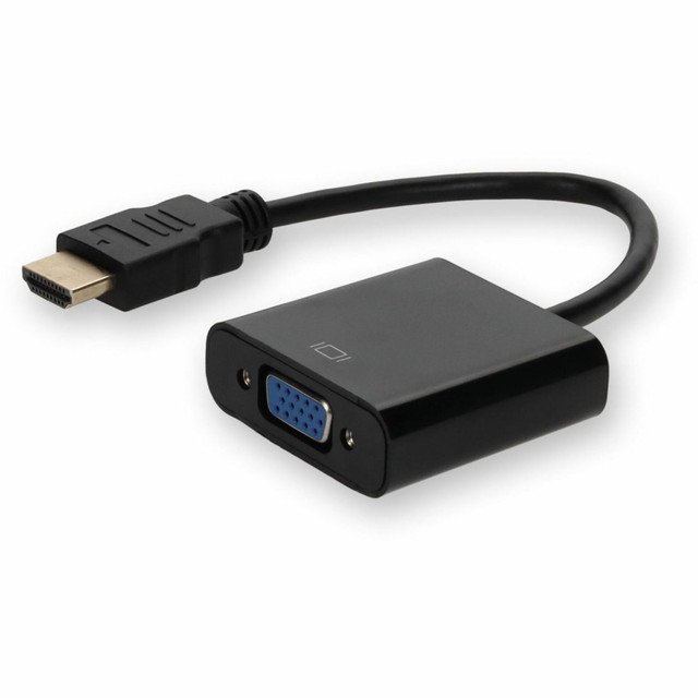 ADD-ON COMPUTER PERIPHERALS, INC. HDMI2VGAA AddOn HDMI 1.3 Male to VGA Female Black Adapter Which Includes 3.5mm Audio and Micro USB Ports For Resolution Up to 1920x1200 (WUXGA) - 100% compatible and guaranteed to work ADD-ON COMPUTER PERIPHERALS, INC. HDMI2VGAA AddOn HDMI 1.3 Male to VGA Female Black Adapter Which Includes 3.5mm Audio and Micro USB Ports For Resolution Up to 1920x1200 (WUXGA) - 100% compatible and guaranteed to work