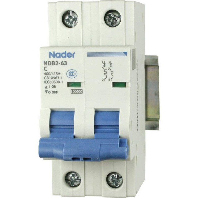 Automation Systems Interconnect NDB2-63C25-2 Circuit Breakers; Circuit Breaker Type: Miniature Circuit Breaker ; Tripping Mechanism: Thermal-Magnetic ; Terminal Connection Type: Screw ; Reset Actuator Type: Toggle Switch