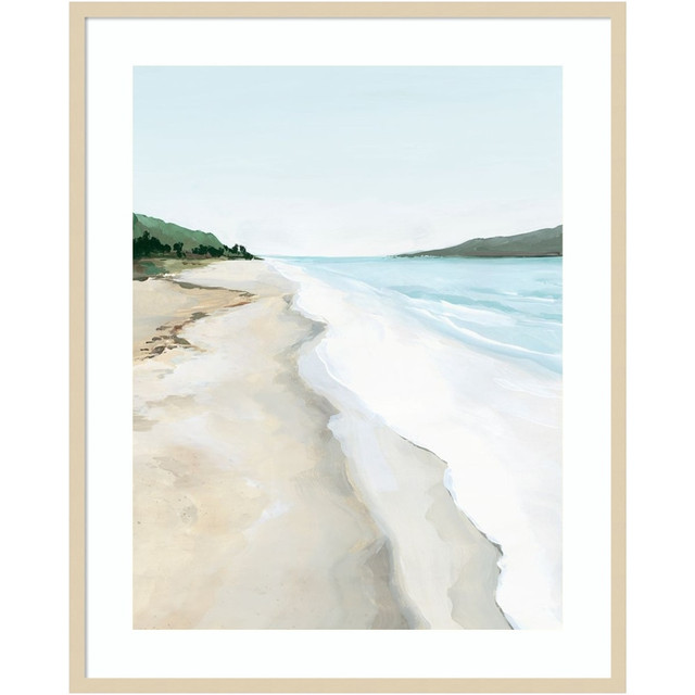 UNIEK INC. Amanti Art A42705536643  Crash Into Me II Beach by Isabelle Z Wood Framed Wall Art Print, 41inH x 33inW, Natural
