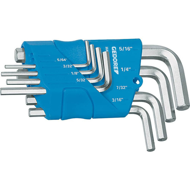 Gedore 1505424 Hex Key Sets; Ball End: No ; Hex Size: 5/64 in; 3/32 in; 1/8 in; 5/32 in; 3/16 in; 7/32 in; 1/4 in; 5/16 in ; Material: Chrome-Vanadium Steel 59CrV4