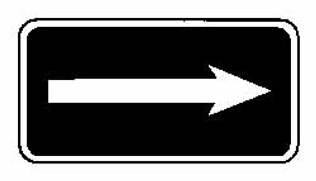 AccuformNMC TMA5G Right Arrow, 12" Wide x 6" High Aluminum ADA Sign