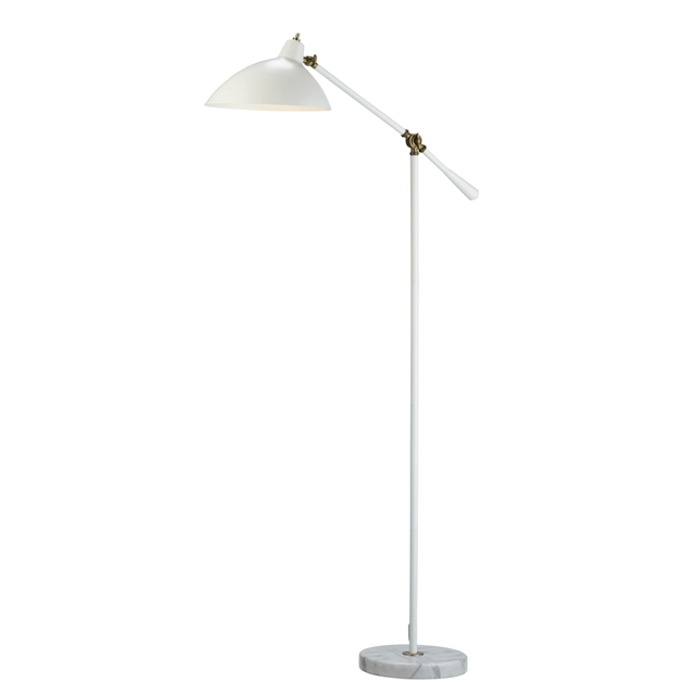 ADESSO INC 3169-02 Adesso Peggy Floor Lamp, 59 1/2inH, White Shade/White Base