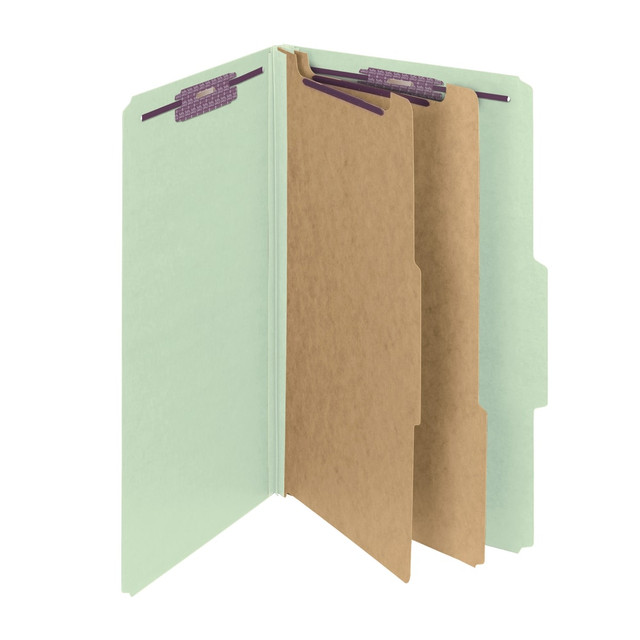SMEAD MFG CO C502-5A-2DGY Smead Pressboard Classification Folder With SafeSHIELD Fastener, 2 Dividers, Legal Size, 100% Recycled, Gray/Green SMEAD MFG CO C502-5A-2DGY Smead Pressboard Classification Folder With SafeSHIELD Fastener, 2 Dividers, Legal Size, 100% Recycled, Gray/Green