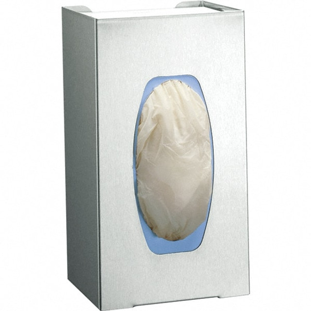 ASI-American Specialties, Inc. 0501-1 PPE Dispensers; Dispenser Type: Disposable Glove Dispenser ; Mount Type: Surface Mount ; Lid: No ; Overall Length: 3.75in; 95mm ; Overall Height: 10in