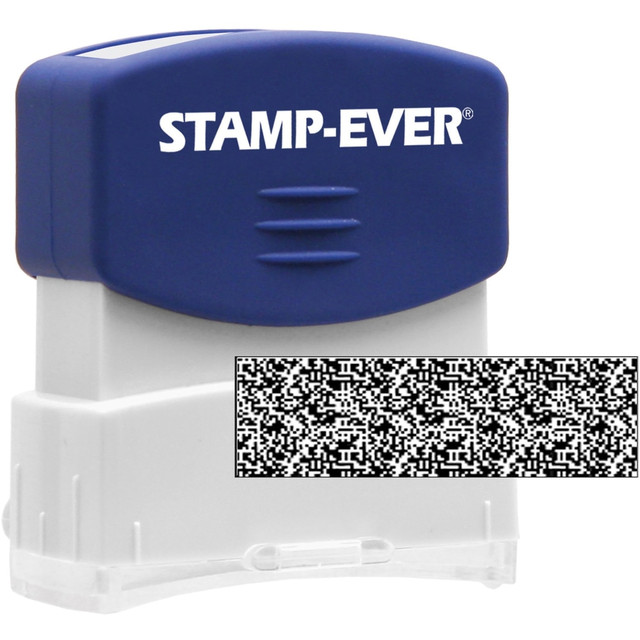 U.S. STAMP & SIGN 8866 Stamp-Ever Pre-inked Security Block Stamp - 1.69in Impression Width x 0.56in Impression Length - 50000 Impression(s) - Blue - 1 Each