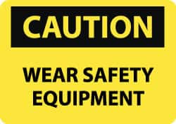 AccuformNMC Accident Prevention Sign: Rectangle, "Caution, WEAR SAFETY EQUIPMENT" C655RB