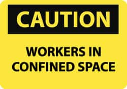 AccuformNMC Accident Prevention Sign: Rectangle, "Caution, WORKERS IN CONFINED SPACE" C659RB