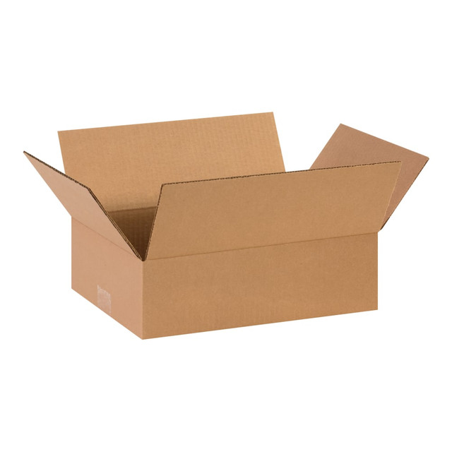 B O X MANAGEMENT, INC. 14104 Partners Brand Flat Corrugated Boxes, 14in x 10in x 4in, Kraft, Pack Of 25