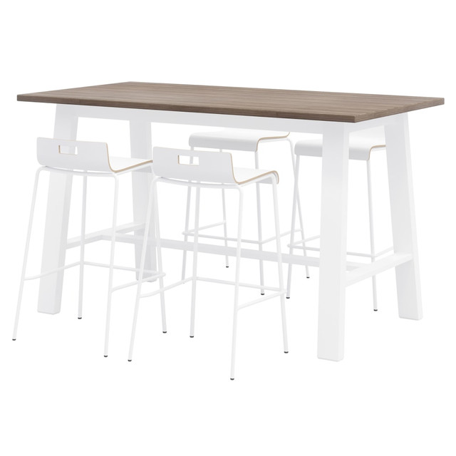 KENTUCKIANA FOAM INC 840031922298 KFI Studios Midtown Bar Height Table With 4 Low Back Bar Stools, Espresso/White