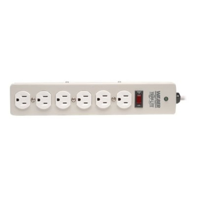 TRIPP LITE DG115-SI  Waber Surge Protector Strip 6 outlet 6ft Cord 2100 Joules - Surge protector - 15 A - AC 120 V - 1.8 kW - output connectors: 6 - gray