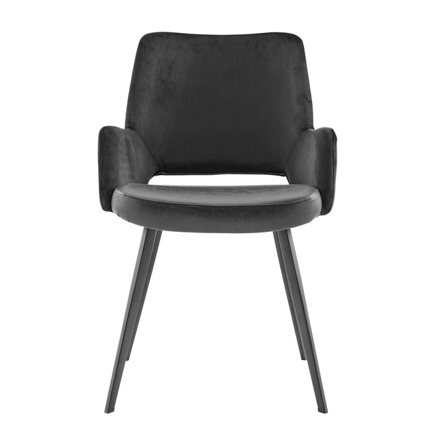 EURO STYLE, INC. Eurostyle 30498BLK  Desi Side Chair With Arms, Black
