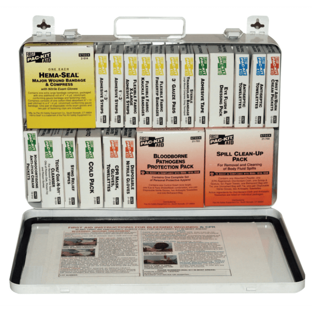 PAC KIT SAFETY EQUIPMENT CO. 579-5499 36 Unit Steel First Aid Kits, Weatherproof Steel, Wall Mount PAC KIT SAFETY EQUIPMENT CO. 579-5499 36 Unit Steel First Aid Kits, Weatherproof Steel, Wall Mount