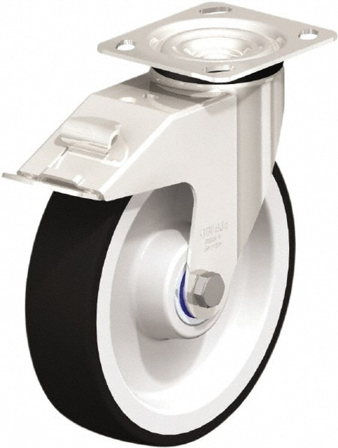 Blickle 910271 Swivel Top Plate Caster: Polyurethane, 8" Wheel Dia, 2" Wheel Width, 660 lb Capacity, 9-1/4" OAH