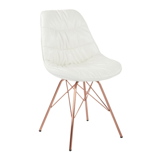 OFFICE STAR PRODUCTS Ave Six LGD-U11  Langdon Chair, White/Rose Gold